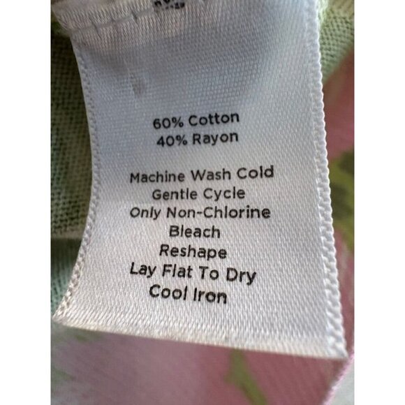 Talbots Green Pink Floral Print Button Down Cardigan Sweater Petite Small - Picture 8 of 8